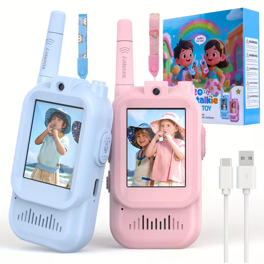 Walkie Talkies Infantiles con Cámara (llevas 1 azul y otro rosado) – Diversión y Comunicación en Tiempo Real