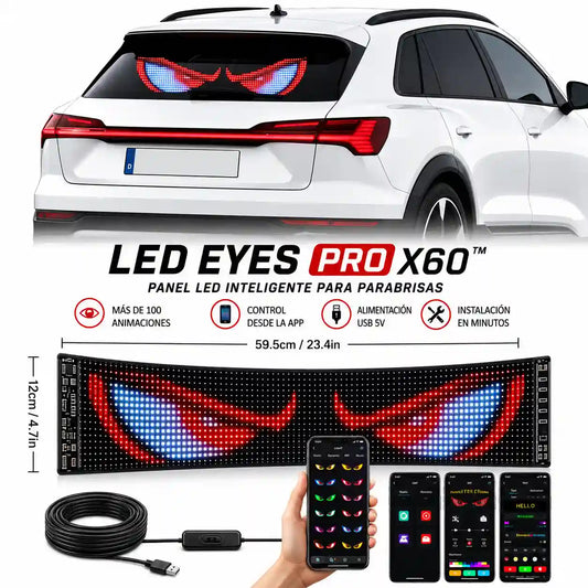 👀 Panel LED Inteligente para Carro 🚨(60cm x 12cm)